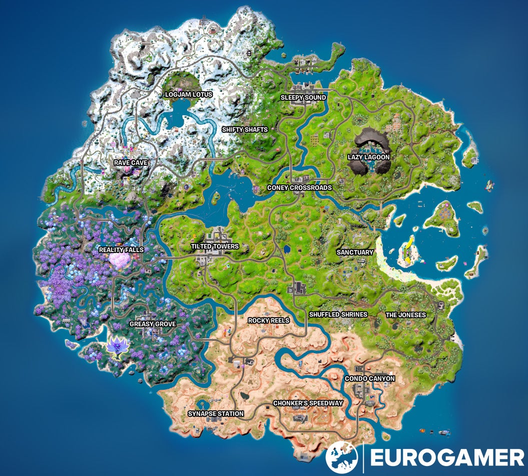 Fortnite Chapter 3 Season 4 Map Named Locations And Landmarks